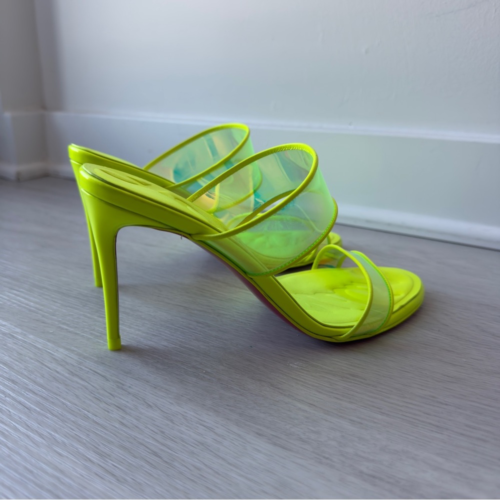 Christian Louboutin Just Loubi 85 Neon Green Heels